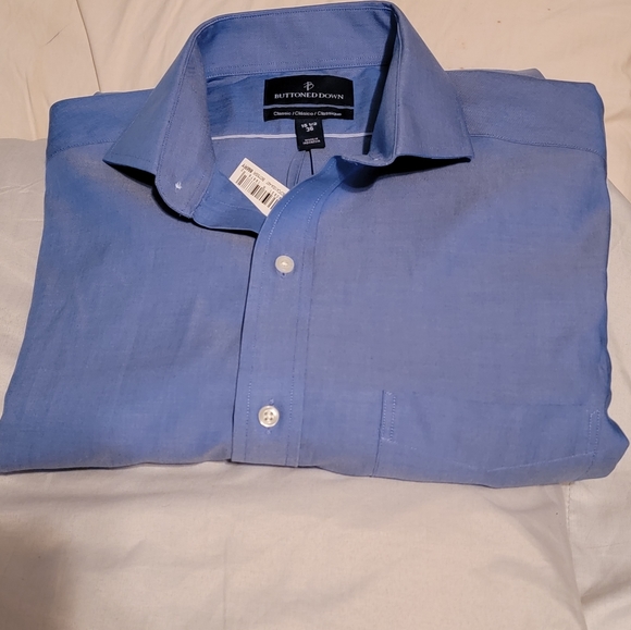 Buttoned Down,Men's big & tall blue long sleeve button down blue with pocket NWT - Picture 6 of 8